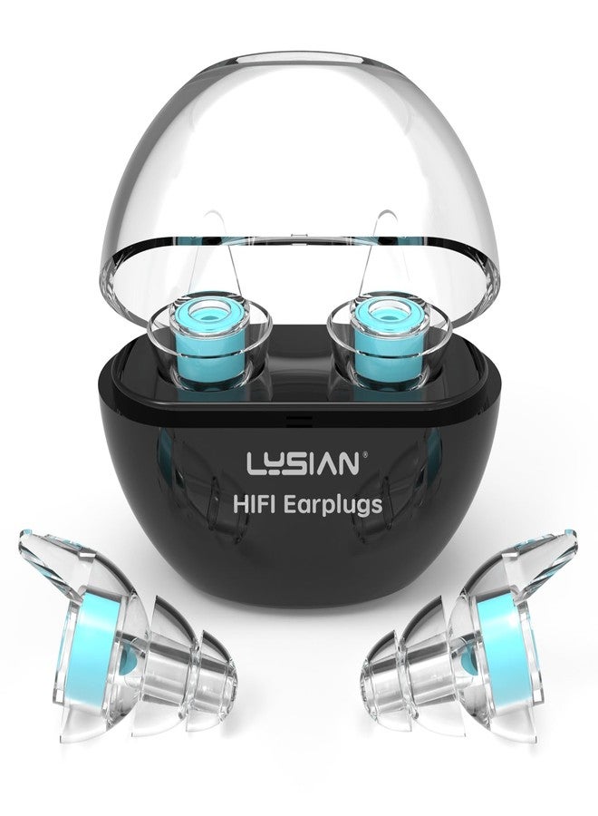 LYSIAN High-Fidelity Concert Ear Plugs – Reusable Musicians Earplugs for Noise Reduction. Perfect for Raves, Festivals, Drummer, DJs, Motorcycle. SNR 18dB 2 Pairs (L+S)–Clear Sound, Comfortable Fit. - Image 1